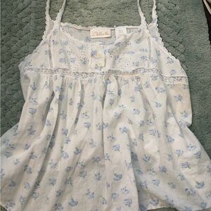 Delicates White Cami with Blue Floral Print